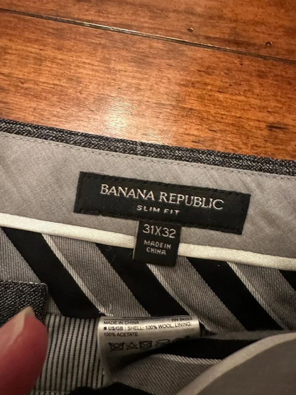 Banana Republic Gray Windowpane Dress Pants